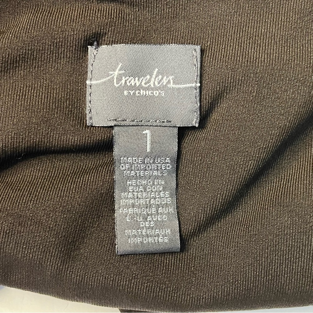 Travelers by Chico’s Brown Off-the-Shoulder Top Size M 8 - Picture 9 of 13